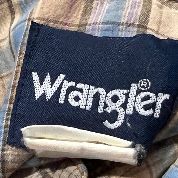 Wrangler Multicolor Plaid Shirt Rockabilly Pearl Snap Button Down Rancher Shirt - Picture 6 of 6